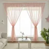 Curtain Punch-free Semi Sheer French Curtains Self-adhesive Privacy Translucent Solid Color Drapes For Door Tricia Windows TJ6785