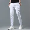 Jeans masculin printemps été mince denim slim slim fit marque haut de gamme européenne petit pantalon droit xw6010-4