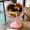 Mirrors European Retro Wind Double-sided Makeup Mirror Cute Teenage Heart Princess Heart-shaped Skinny