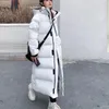 Vestes femme manteau femme corée du sud 2023 hiver longue doudoune grande taille chaud à capuche Parka noir et blanc coton