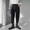 Women's Pants Capris Luxury Mens Fashion Harem Pants Drappy Pleated Trousers Black White Elastic Waist Tapered Casual Pant Man Streetwear Clothing 230301