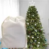 Noël grand blanc Sublimation Santa sac coton cordon personnalisé bricolage bonbons cadeau sac Festival fête décoration
