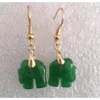 Pendant Necklaces Natural Green Red Jade Carved Elephant Nelace Earrings Set