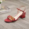 Top Designer Sandals Classic High Heels Slides Women Gress Shoes Lady Metal Belt Buckle Sandal With Box 35-41