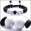 car dvr Charm Bracelets Natural Turquoise Black Lava Stone Weave Braided Aromatherapy Essential Oil Diffuser Bracelet For Women Men Jewelry Dhadj