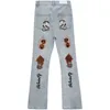 Jeans homme Skull Jeans homme pantalon Hip Hop Vintage évasé brodé femme Y2k Trendyol pantalon squelette Streetwear Slim Jean Z0301