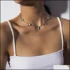 Auto DVR hanger kettingen vlinder choker ketting en oorbellen gouden sier gelaagde ketting sierlijke chokers voor vrouwen meisjes drop levering juwelen dh7zn