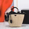 Straw Tote Bag Vegetable Basket Bags Crossbody Handbag Shoulder Handbags Removable Wide Shoulder Strap Bamboo Weaving