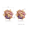 Orecchini a bottone Love Annie Trendy Clear CZ Ball Shape Colorful For Women Fashion Jewelry Gift Girls