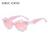 Occhiali da sole OEC CPO Occhiali da sole irregolari Cat Eye per le donne Steampunk Moda Occhiali da sole Personalità femminile Occhiali colorati Occhiali UV400J230301