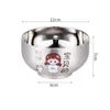 Bowls Stainless Steel Rice Bowl Cartoon Family People Pattern Household Soup Prevent Scalding And Falling Kitchen Tableware