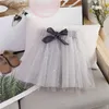 Gonne Giovani ragazze Gonne Estate New Bow Paillettes Mesh Ball Gown Gonna Princess Tutu Skirt All Match Abbigliamento Bambina T230301