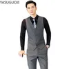 Męskie kamizelki Man Formal Dress Suit Slim Fit Men Vest Wedding Party Waistcoat Homme Casual Shlee Business Kurtka biznesowa