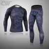 Men's Tracksuits Térmicos de inverno Conjunto de roupas esportivas masculinas de roupas esportivas de treinamento quente camada de compressão Base de compressão Jogging mass de ginástica masculina MMA 230301