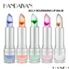 Lipbalsem handaiyan moisturizer lippen plakken transparante jelly bloem 8 verschillende kleur voedzame make -up hydraterende lippenstift buis druppel dhkli