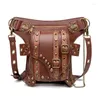 Sacs de taille Lady Poches Rétro Messenger Punk Vintage Steampunk Bandoulière Femmes Épaule Ceinture Voyage Jambe Sac Moto Biker Fanny Pack