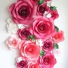 Decoratieve bloemen kransen 20 cm kop/2 stks diy papier voor bruiloftdecoratie grote roos met scherpe hoeken muur decor tuinfeestje