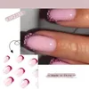 Fałszywe paznokcie 24PCS Odłączany manicure DIY Fałszywe Nials francuski niebieski diament Sprawdź krótki kwadrat