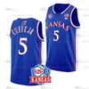 NCAA Kansas Jayhawks Basketball Jersey Gradey Dick 2Christian Braun Ochai Agbaji Mitch Lightfoot 10 Jalen Wilson Cam Martin Paul Pierce Marcus Morris Sr. Joel Embiid