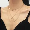 Chains Five-pointed Star Crescent Pendant Necklace Personalized Light Luxury Multi-layer Ladies Clavicle Chain Fashion