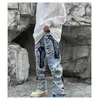 Jeans pour hommes Jeans déchirés Baggy Hommes Imprimer Pantalon Harajuku Slim Trendyol Mode Homme Pantalon Hip Hop Y2k Man Grunge Streetwear Stacked Z0301