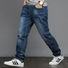 Men's Jeans Jeans Men's Elastic Straight Large Size 48 Men's Simple Style Black Blue Stretch Denim Pants Big Men Plus Size 5XL 6XL 7XL 230301