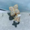 Ringos de cluster Ringos de flores quadradas de luxo Anéis para mulheres de casamento anéis de dedos CARM CHARM ANEL RING BOHEMIAN BEACH JEWELS J1991 G230228