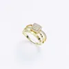 Cluster Rings 2021 Jul Finger Rings for Women Round Crystal Caesar Ring 14k Gold Color Ethnic Wedding Jewelry Ring G230228