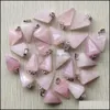 bil dvr charms naturliga rosa rosor kvarts sten hexagon pyramis reiki pelare pendum pendants för halsband smycken gör droppleverans findin dhcev