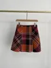 Röcke Kuzuwata Hohe Taille Schlank Kontrast Farbe Plaid Mini Rock Kawaii Herbst Winter Japanischen Jupe Harajuku Faldas Mujer Moda 230301