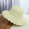 Chapeaux à large bord coréen fait à la main Crochet chapeau de paille femmes été mode Simple creux décontracté plage