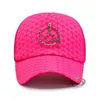 Caps de bola siloqin tamanho ajustável malha feminina tampa de beisebol respirável boné de rabo de cavalo novo anel de argolas decoração de hip hop chapéu snapback capj2302228