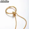 Подвесные ожерелья Enfashion Classic Knot подвески из нержавеющей стали Золотая колье для женщин коллиер
