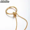 Collane con ciondolo Enfashion Classic Knot Pendenti Collana girocollo color oro in acciaio inossidabile per gioielli a catena lunga da donna CollierPendant