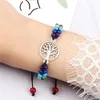 Strand 7 Chakra Healing Yoga Reiki Armband Natural Stone Pärlor flätade handgjorda kvinnor Män Tree of Life Charm ArmeletsBangles smycken