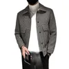 Men's Suits Mens Plaid Jackets Men Wool Trench Coat Jacket Outwear Casual Slim Fit Thicker High Quality Steetwear Windbreaker