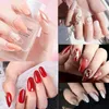 Nail Gel Long False Tips - Nails Full Cover 500PCS Oval Shaped With Case For DIY Art 10 Sizes(Clear)