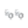 Orecchini per borchie scintillanti Honeycomb esagono sterling in argento gioiello per donna truccatura regalo di nozze