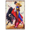 Torero Espagnol Art Peinture Affiche Rétro En Métal Signes En Étain Plaque Fille Passionnée Plaque En Étain Plaque Pub Maison Mur Personnalisé Décoration Taille 30X20CM w02