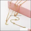 Auto DVR STRANDS STRANDS STRINGEN Mtilayer Moon Bead Chain Ketting Item Pendant pailletten sieraden voor vrouwen huwelijksgeschenken drop levering kettingen Pendan Dhlxn