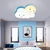 천장 조명 북유럽 실내 어린이 방 달 LED 조명 창조적 인 현대 회색 구름 소년과 소녀 침실 눈 보호