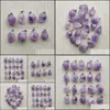 Auto DVR Charms Natural Irregar Shape Purple Amethyst Druzy Stone Pendants for Necklace Accessoires Sieraden Maken Drop Delivery Bevindingen comp Dhbja