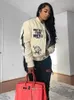 Femmes Vestes Varsity Baseball Letterman Veste Vêtements D'hiver Femmes Cropped Cyber Y2K Streetwear Racing Bomber Automne Manteau 230301