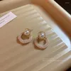 Boucles d'oreilles à la mode élégantes créées perles simulées chaîne déclaration pour les femmes cadeaux de fête de mariage E201