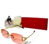 CT8589 Designer óculos de sol Man Cartirrs Glasses Mulheres Moda sem moldura Coating Buffalo Horn Sunglass UV400 Evidência olho259k