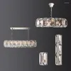 Avizeler Vintage Amerikan Led Altın Gümüş Kristal Avize Aydınlatma Parlak Lambalar Yemek Odası İçin Süspansiyon Luminaire Lampen