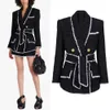 Womens Suits Blazers Spring And Autumn Highend Women Tweed Waist Thin Foreign Trade Womens Suit Shorts Suit Womens Casual Blazers 230228