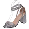 Dress Shoes Fashion Sexy Gold Women's Heels 2023 Summer Pointed Silver Banquet For Women