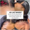 Echte onzichtbare HD -kant Braziliaanse maagdelijke menselijke haarbundels met sluiting 5x5 4x4 Body Wave 100% Human Raw Hair Extensions Queen Hair Products