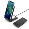 2 I 1 Qi Wireless Charger Stand för iPhone 12 14 XS Max AirPods Pro Foldbar 15W Fast Charging Station Fit Samsung S23 S22 Bubs Xiaomi Smartphone